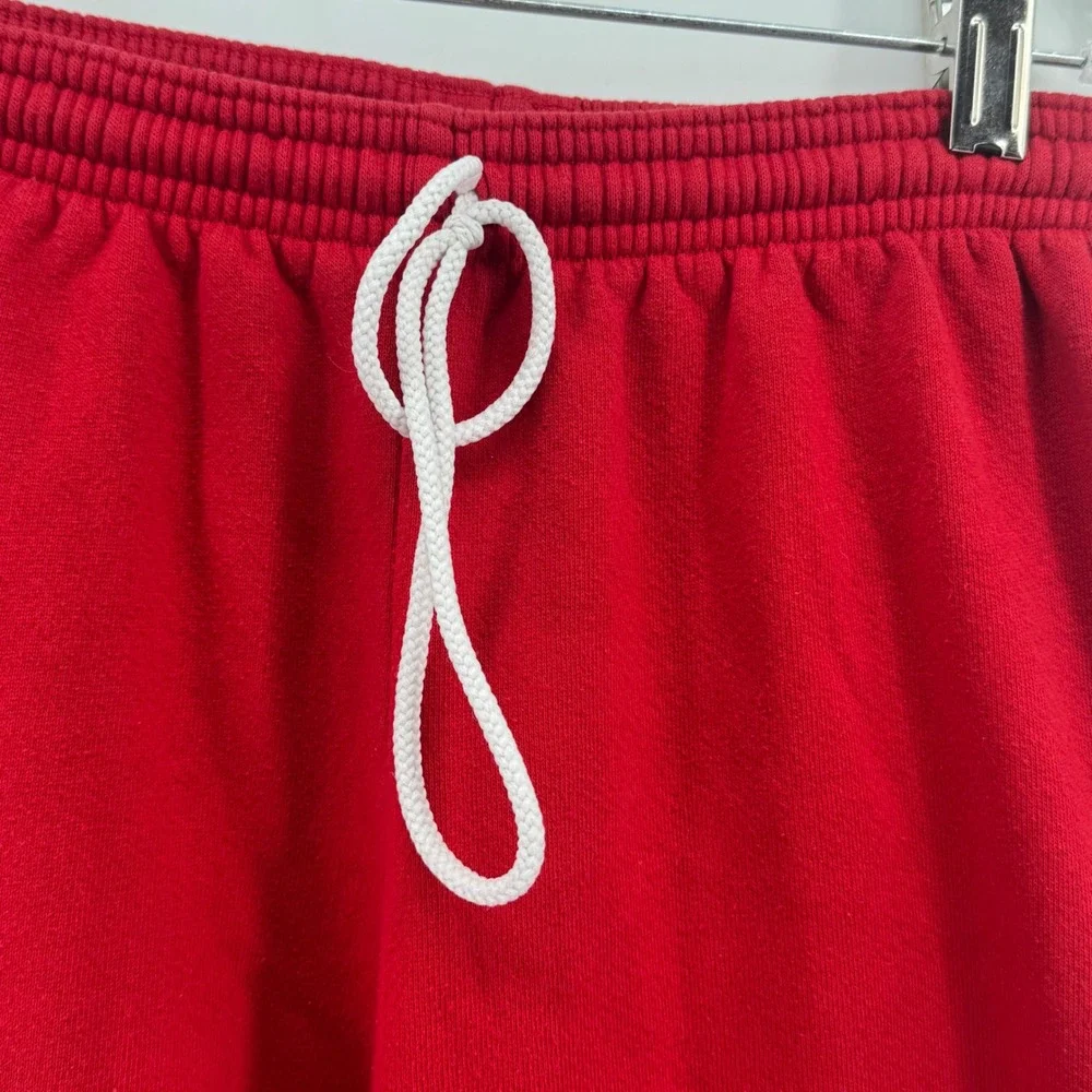 American Apparel Red Fleece Sweatpants XS Made in USA Drawstring Joggers